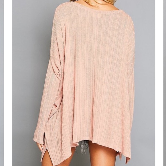 FANTASTIC FAWN Soft Rose Boho Rib Knit Sweater NEW - Picture 2 of 8